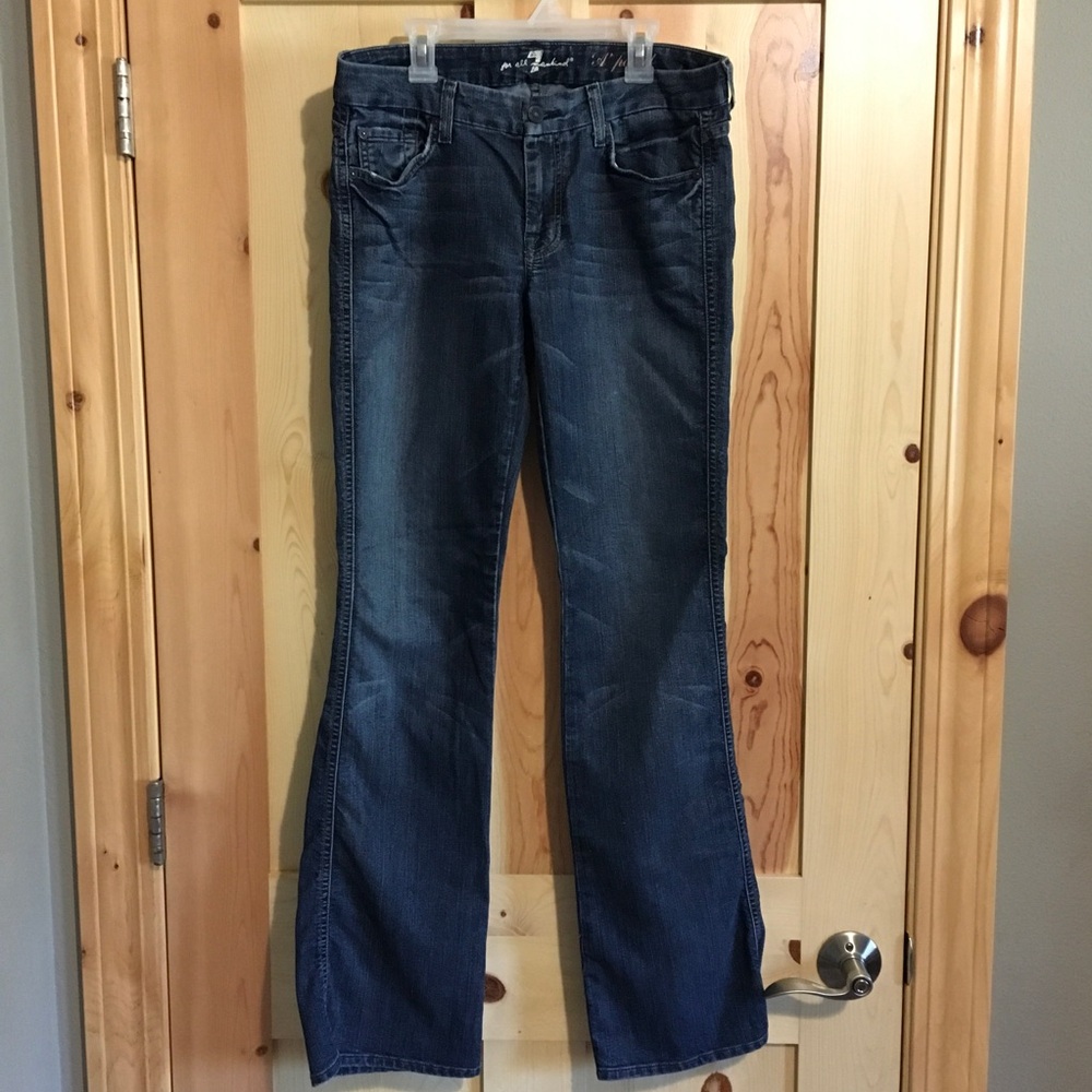 7 For All Mankind Dark Blue A Pocket Boot Cut Jeans Size 30
